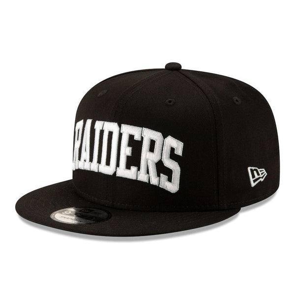 Las Vegas Raiders New Era Throwback Wordmark 9FIFTY Snapback Hat - Black - Triple Play Caps