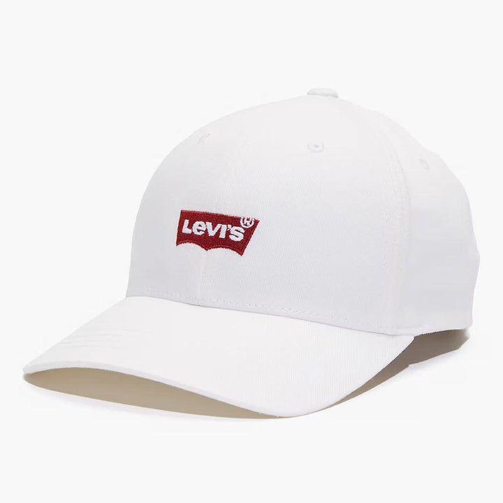 Levi's Batwing Logo Flex Fit Baseball Hat - White - Triple Play Caps