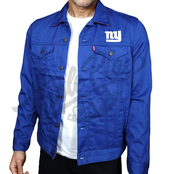 Levi's New York Giants Twill Trucker Button-Up Jacket - Royal Blue - Triple Play Caps