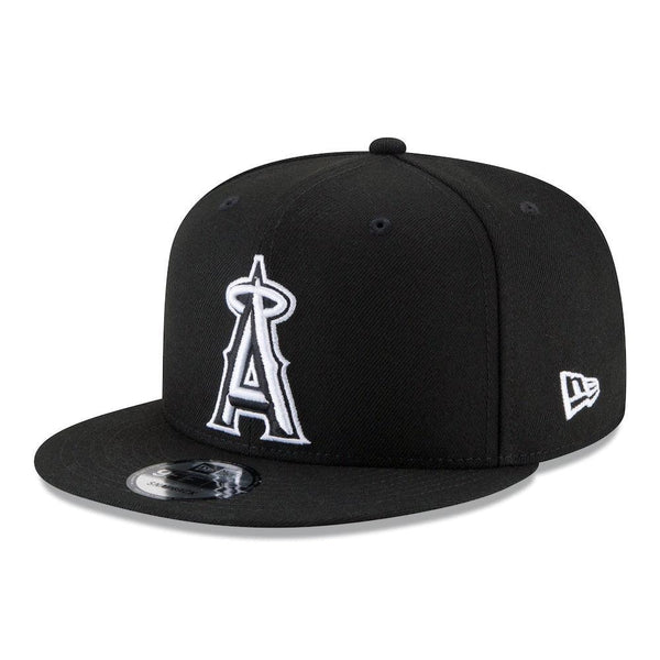 Los Angeles Angels New Era Black & White 9FIFTY Snapback Hat - Triple Play Caps