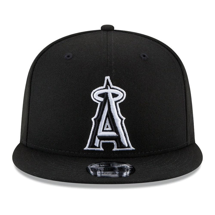 Los Angeles Angels New Era Black & White 9FIFTY Snapback Hat - Black - Triple Play Caps
