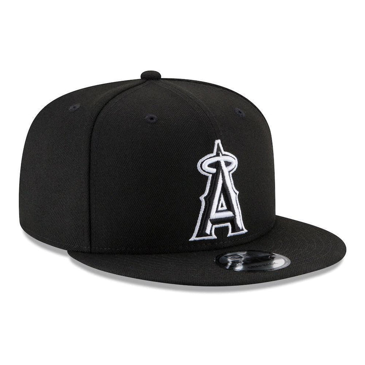 Los Angeles Angels New Era Black & White 9FIFTY Snapback Hat - Black - Triple Play Caps