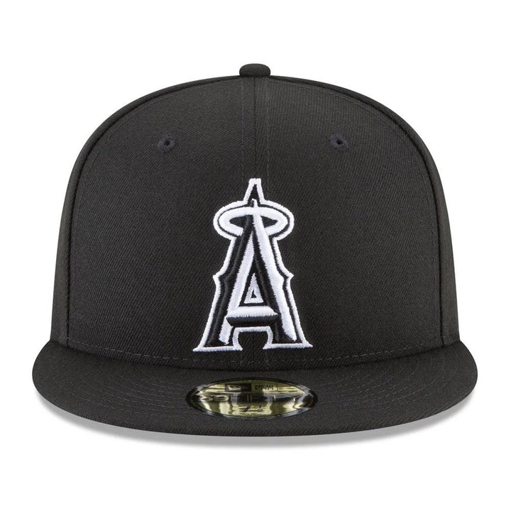Los Angeles Angels New Era Black and White Basic 59FIFTY Fitted Hat - Black - Triple Play Caps