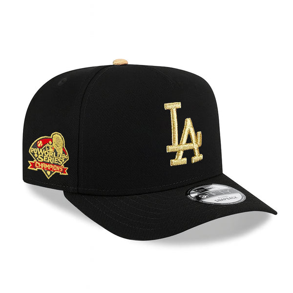 Los Angeles Dodgers New Era 2025 Gold Collection 9FIFTY A-Frame Snapback Hat - Black - Triple Play Caps