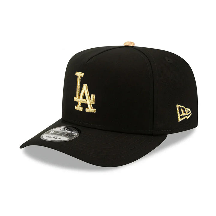 Los Angeles Dodgers New Era 2025 Gold Collection 9FIFTY A-Frame Snapback Hat - Black - Triple Play Caps