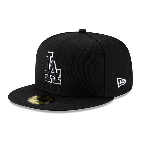 Los Angeles Dodgers New Era B-Dub 59FIFTY Fitted Hat - Black - Triple Play Caps