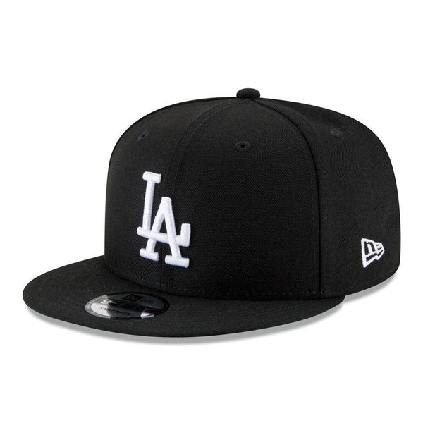 Los Angeles Dodgers New Era Black & White 9FIFTY Snapback Hat - Black - Triple Play Caps