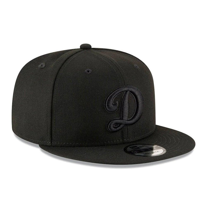 Los Angeles Dodgers New Era "D" Logo Black on Black 9FIFTY Snapback Hat - Black - Triple Play Caps