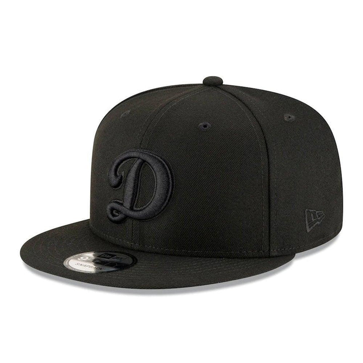 Los Angeles Dodgers New Era "D" Logo Black on Black 9FIFTY Snapback Hat - Black - Triple Play Caps