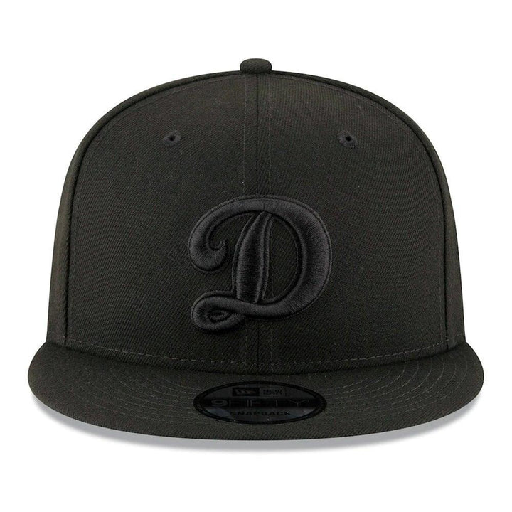 Los Angeles Dodgers New Era "D" Logo Black on Black 9FIFTY Snapback Hat - Black - Triple Play Caps