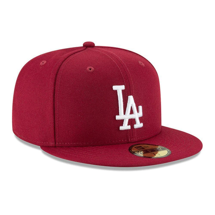 Los Angeles Dodgers New Era Fashion Color Basic 59FIFTY Fitted Hat - Crimson - Triple Play Caps