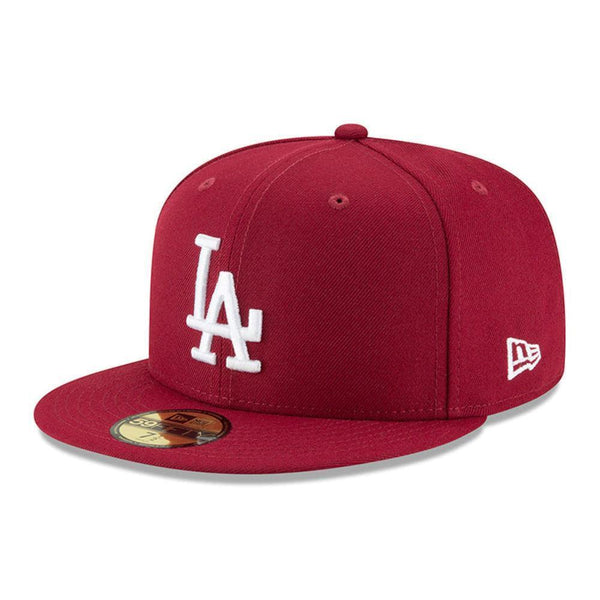 Los Angeles Dodgers New Era Fashion Color Basic 59FIFTY Fitted Hat - Crimson - Triple Play Caps