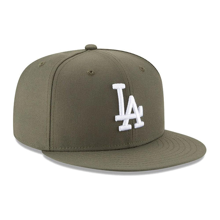 Los Angeles Dodgers New Era Fashion Color Basic 59FIFTY Fitted Hat - Olive Green - Triple Play Caps