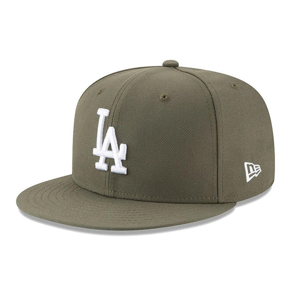 Los Angeles Dodgers New Era Fashion Color Basic 59FIFTY Fitted Hat - Olive Green - Triple Play Caps