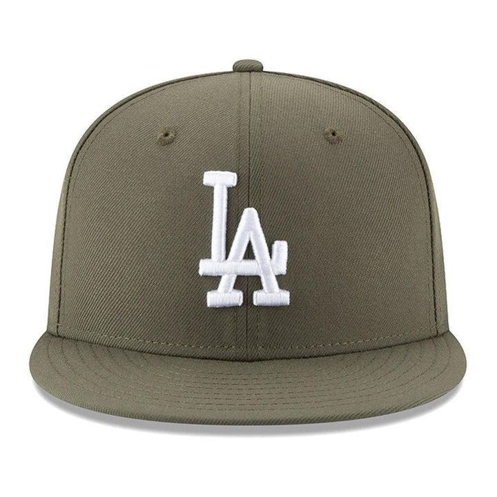 Los Angeles Dodgers New Era Fashion Color Basic 59FIFTY Fitted Hat - Olive Green - Triple Play Caps