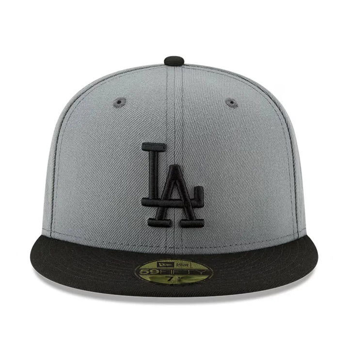 Los Angeles Dodgers New Era Two-Tone Basic 59FIFTY Fitted Hat - Gray/Black - Triple Play Caps