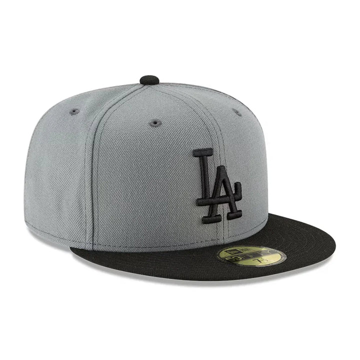 Los Angeles Dodgers New Era Two-Tone Basic 59FIFTY Fitted Hat - Gray/Black - Triple Play Caps