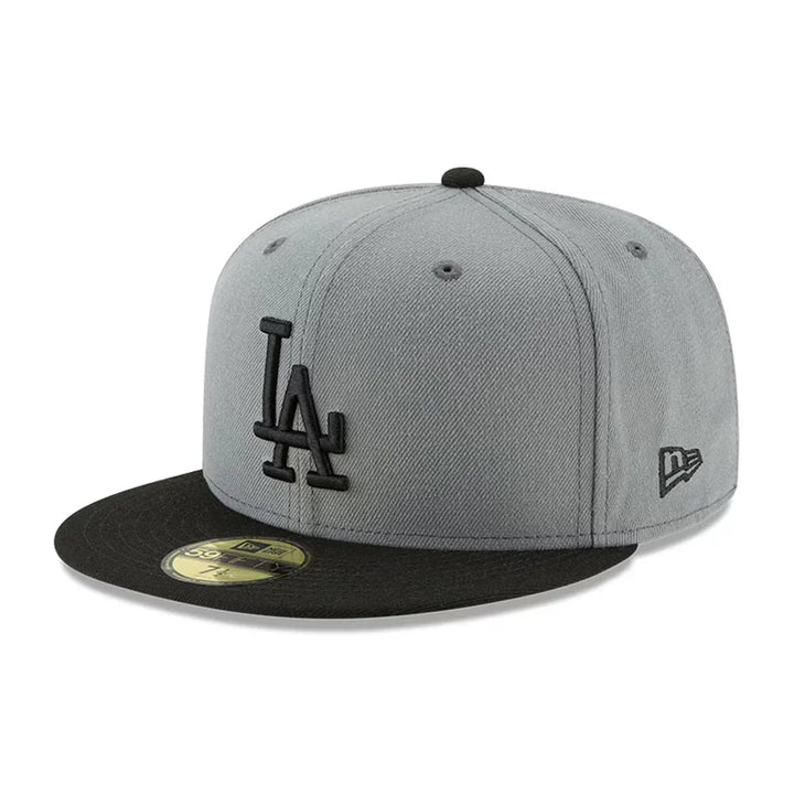 Los Angeles Dodgers New Era Two-Tone Basic 59FIFTY Fitted Hat - Gray/Black - Triple Play Caps