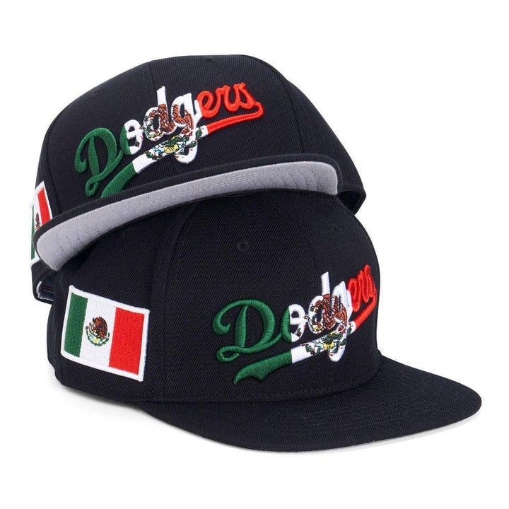 Los Angeles Dodgers Pro Standard Wordmark Mexico Script Snapback Hat - Black - Triple Play Caps