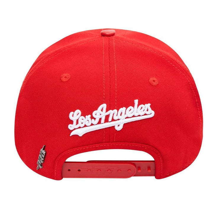 Los Angeles Dodgers Pro Standard Wordmark Mexico Script Snapback Hat - Red - Triple Play Caps