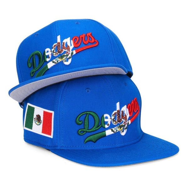 Los Angeles Dodgers Pro Standard Wordmark Mexico Script Snapback Hat - Royal - Triple Play Caps