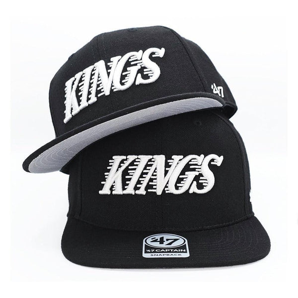 Los Angeles Kings 47 Brand Vintage Script No Shot '47 Captain - Black - Triple Play Caps