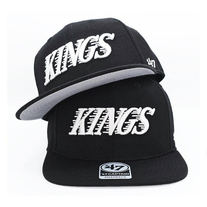 Los Angeles Kings 47 Brand Vintage Script No Shot '47 Captain - Black - Triple Play Caps