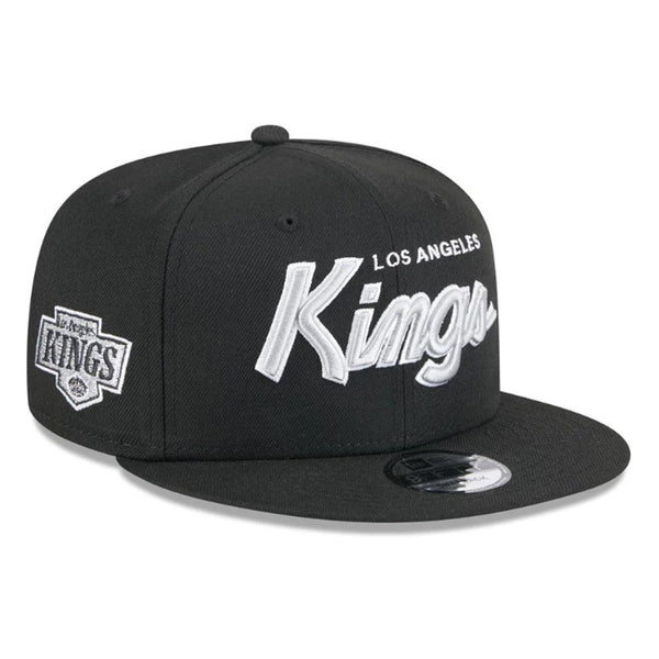 Los Angeles Kings New Era Script 9FIFTY Snapback Hat - Black - Triple Play Caps