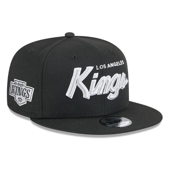 Los Angeles Kings New Era Script 9FIFTY Snapback Hat - Black - Triple Play Caps
