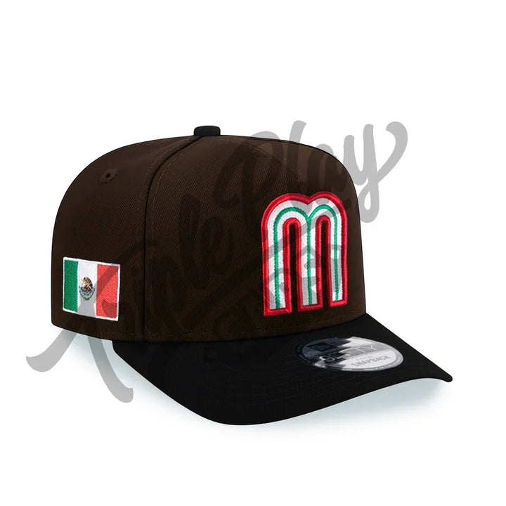 Mexico Baseball New Era 9FIFTY A-Frame Snapback Hat - Brown/Black - Triple Play Caps