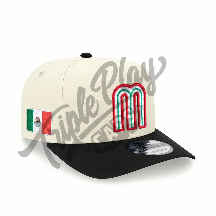 Mexico Baseball New Era 9FIFTY A-Frame Snapback Hat - Chrome/Black - Triple Play Caps