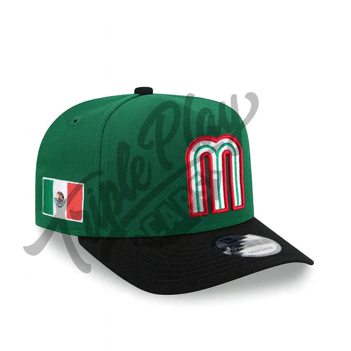 Mexico Baseball New Era 9FIFTY A-Frame Snapback Hat - Kelly Green/Black - Triple Play Caps
