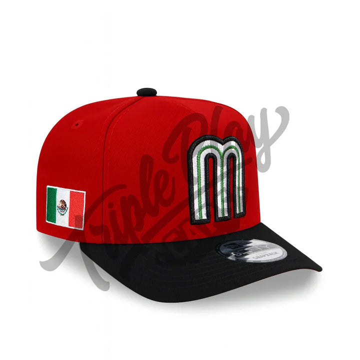 Mexico Baseball New Era 9FIFTY A-Frame Snapback Hat - Red/Black - Triple Play Caps