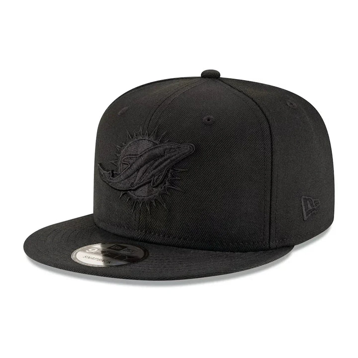 Miami Dolphins New Era Black on Black 9FIFTY Snapback Hat - Black - Triple Play Caps