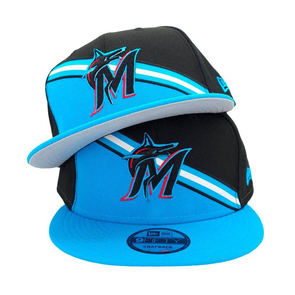 Miami Marlins New Era Color Cross 9FIFTY Snapback Hat - Black/Blue - Triple Play Caps