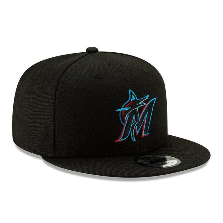 Miami Marlins New Era Team Color 9FIFTY Snapback Hat - Black - Triple Play Caps