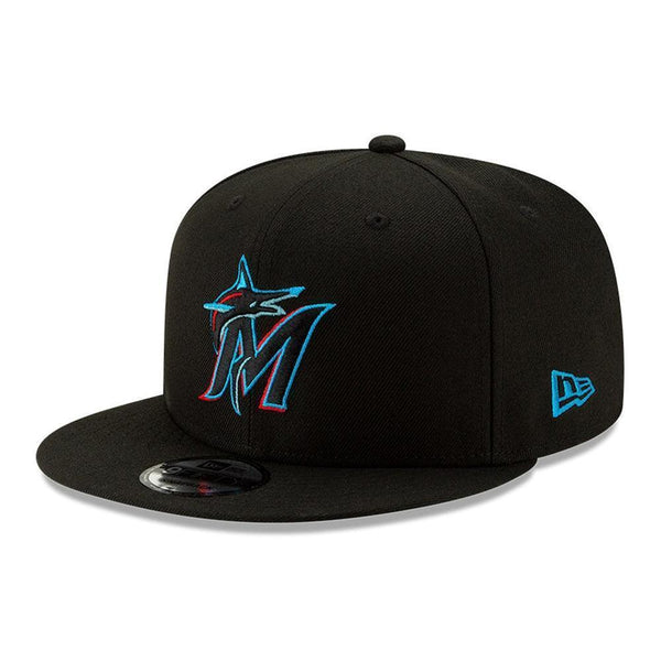 Miami Marlins New Era Team Color 9FIFTY Snapback Hat - Black - Triple Play Caps