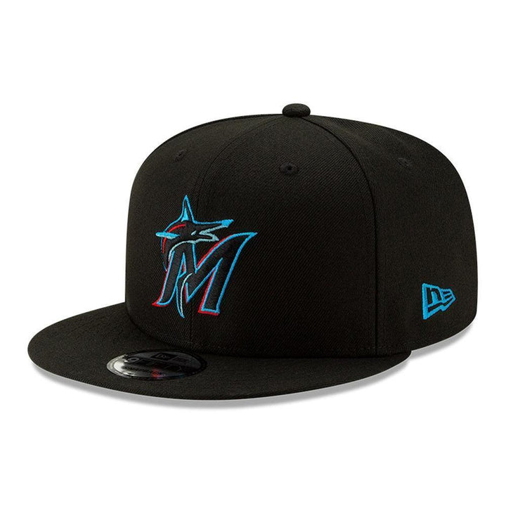 Miami Marlins New Era Team Color 9FIFTY Snapback Hat - Black - Triple Play Caps