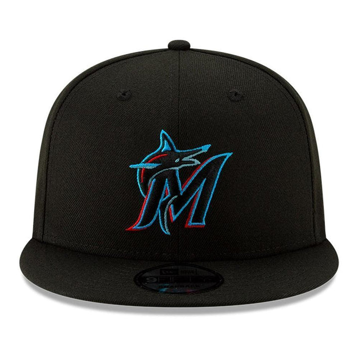 Miami Marlins New Era Team Color 9FIFTY Snapback Hat - Black - Triple Play Caps