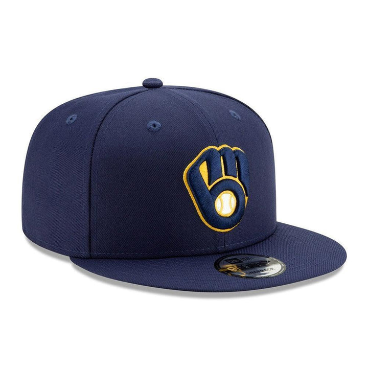 Milwaukee Brewers New Era Team Color 9FIFTY Snapback Hat - Navy - Triple Play Caps
