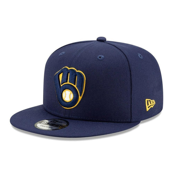 Milwaukee Brewers New Era Team Color 9FIFTY Snapback Hat - Navy - Triple Play Caps