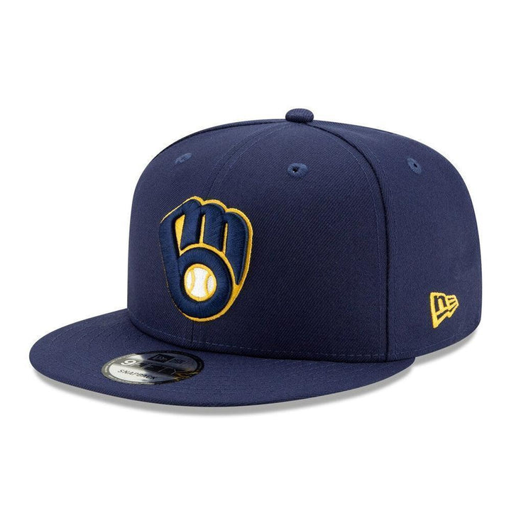 Milwaukee Brewers New Era Team Color 9FIFTY Snapback Hat - Navy - Triple Play Caps