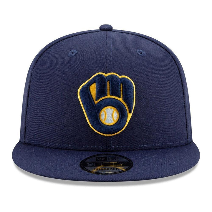 Milwaukee Brewers New Era Team Color 9FIFTY Snapback Hat - Navy - Triple Play Caps