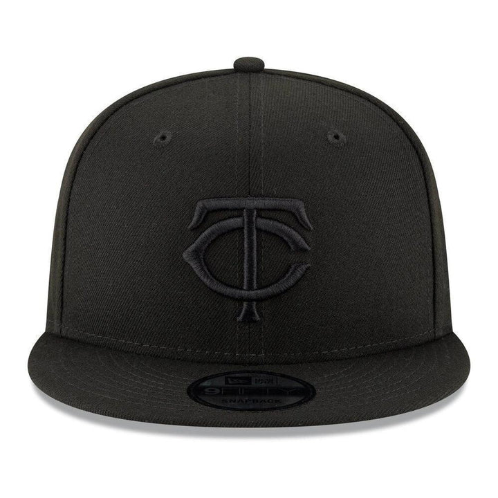Minnesota Twins New Era Black on Black 9FIFTY Snapback Hat - Black - Triple Play Caps