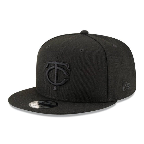 Minnesota Twins New Era Black on Black 9FIFTY Snapback Hat - Black - Triple Play Caps