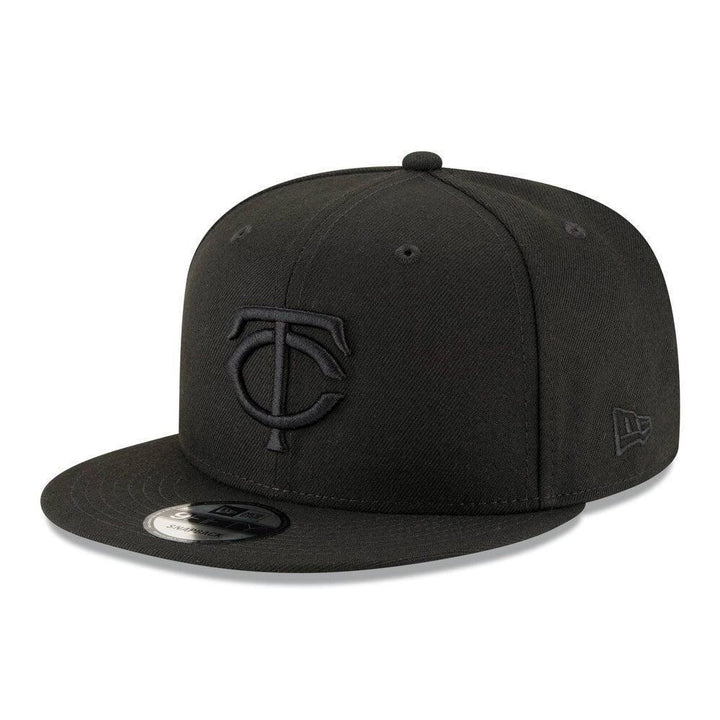 Minnesota Twins New Era Black on Black 9FIFTY Snapback Hat - Black - Triple Play Caps