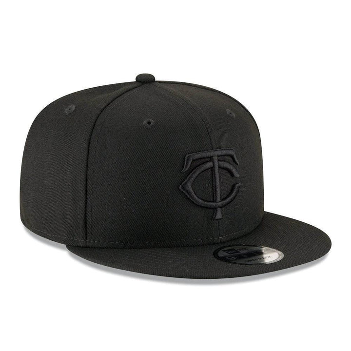 Minnesota Twins New Era Black on Black 9FIFTY Snapback Hat - Black - Triple Play Caps