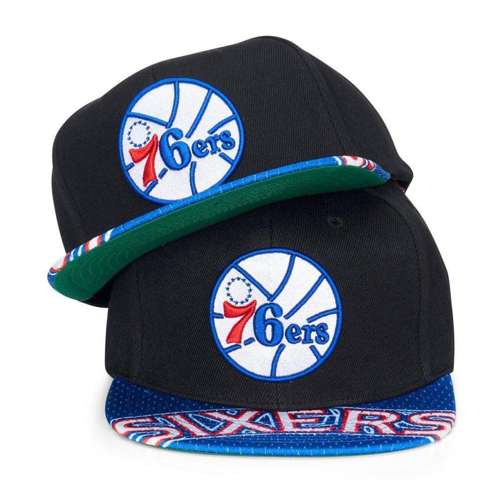 Mitchell & Ness Philadelphia 76ers HWC Snapshot Snapback Hat - Black - Triple Play Caps