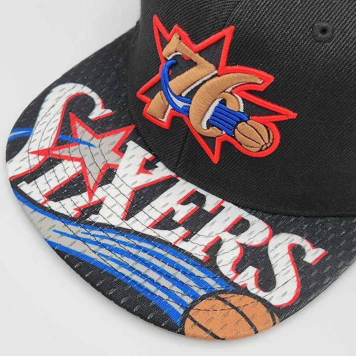 Mitchell & Ness Philadelphia 76ers HWC Snapshot Snapback Hat - Black - Triple Play Caps