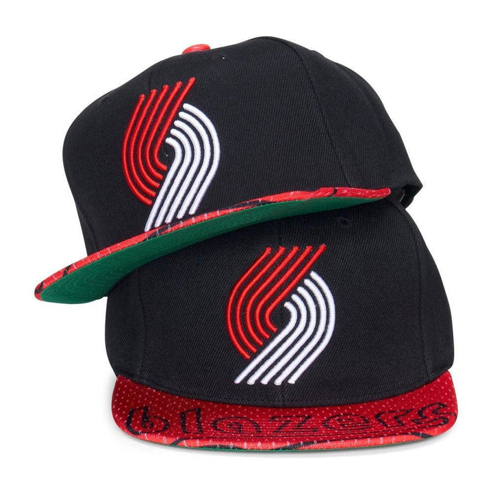 Mitchell & Ness Portland Trail Blazers HWC Snapshot Snapback Hat - Black - Triple Play Caps
